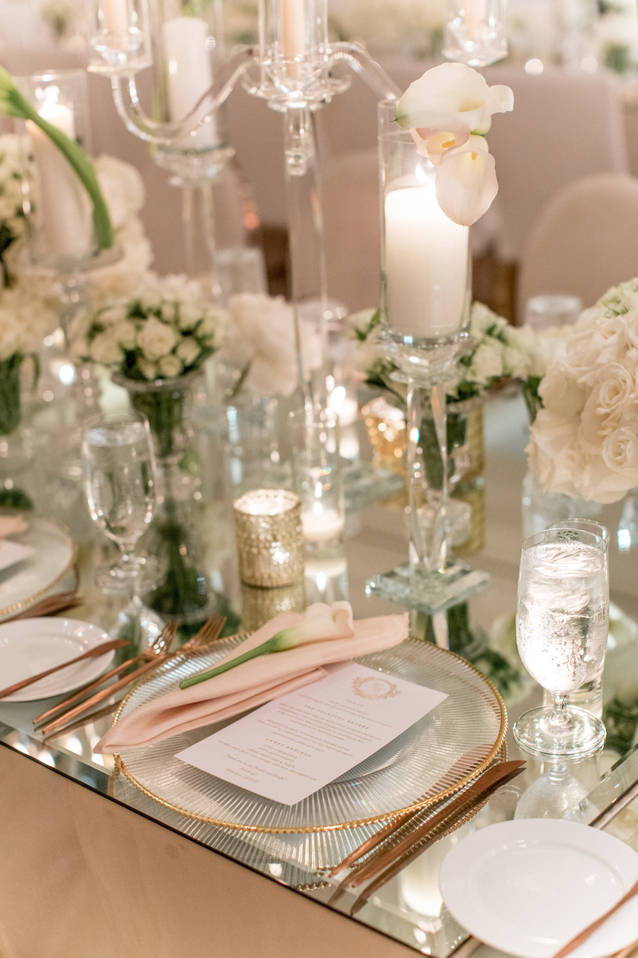 wedding menu and silverware at wedding reception